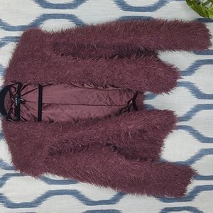 Teddy Bear Furry Cropped Jacket Torrid 2X Mauve/Pinkish